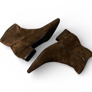 Jason Wu Chocolate Brown Ankle Suede Leather Boots